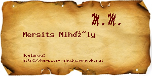 Mersits Mihály névjegykártya